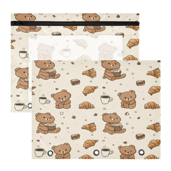 A4 File Binder Pouch Pencil Pouch Pencil Pouch Work & Study File Pouch Cute Teddy Bear
