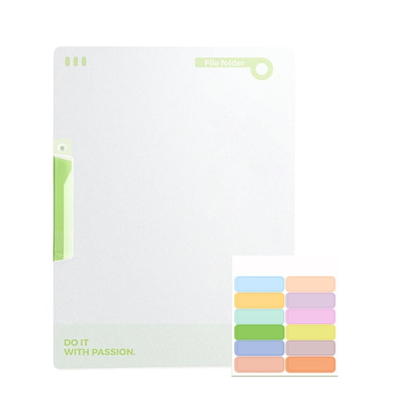 A4 File Folder Cover, Punchless Binder Document Organizer, for Office Project, Exam Papers And Materials, Green