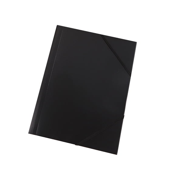 A4 File Folder with Elastic Bands and Flaps,Storage Folders for Office and Home Paper Documents Sorting,Washable and Sturdy,Black