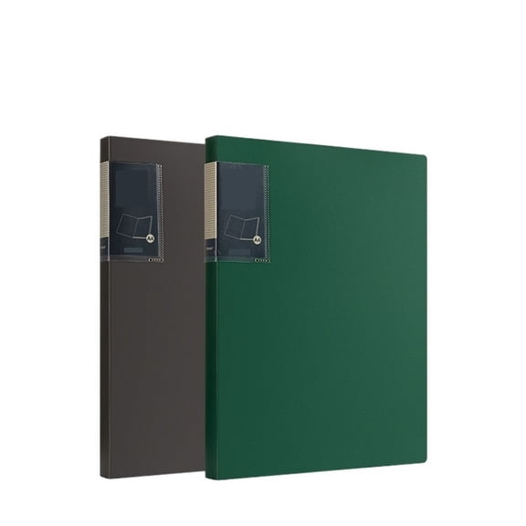 A4 File Folder with Transparent Inserts 60 Page Data Book PP Contract Organizer 2 Pcs