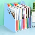 thumbnail image 1 of A4 File Organizer Vertical Rack, Large Capacity Student Test Paper Storage with Multi-Compartment Design, Retractable Desktop Document Sorter for Office School Supplies, Durable Plastic Holder, 1 of 6