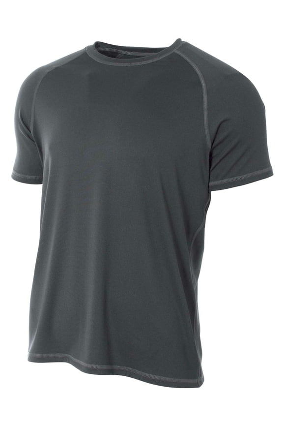 Fitted Raglan with Flatlock Stitching For Men in Graphite | N3275