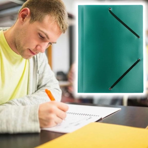 A4 Folder with Elastic Bands and Flaps - Storage Folders for Documents, Office and School, Made with 100% Recyclable Polypropylene, 1 Pcs, 9.45x12.6"