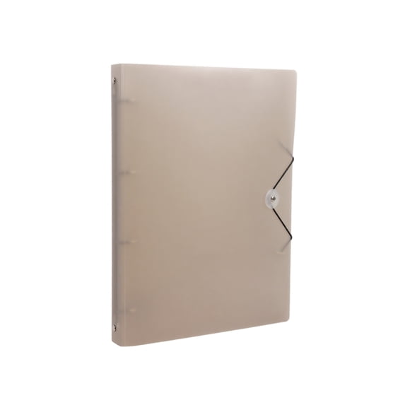 A4 Four Hole PP Document Binder With Metal Fittings, Practical Paper Archiving And Office Filing Holder (Khaki)