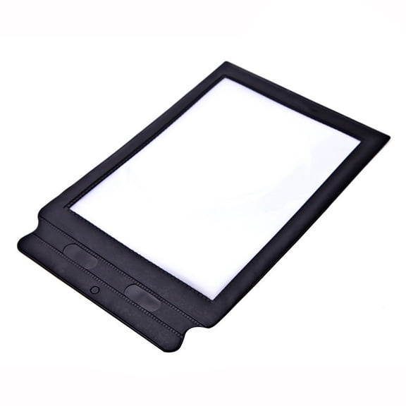 A4 Full Page Large Sheet Magnifier,3X Magnification,PVC Lens with Black PU Leather Border, Portable Reading Aid,for Reading Small Print,Books,Magazines and Newspapers,11.8x7.68 inch(Black)