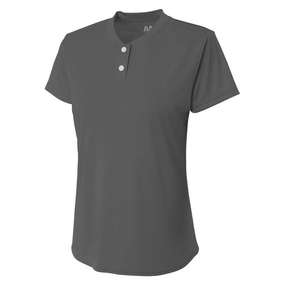 A4 Girl's Tek 2-Button Henley Shirt - GRAPHITE - XL