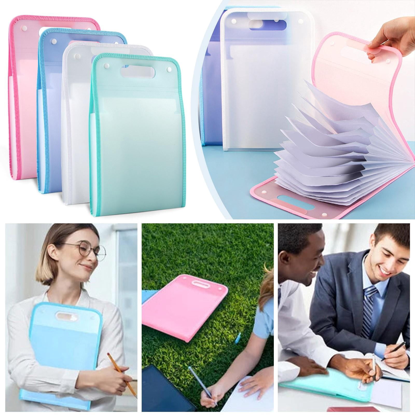 A4 Handheld Blue File Folder, Portable File Folder Organizer, Plastic ...