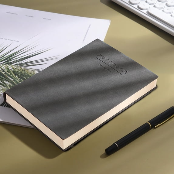 A4 Hardcover Notebook, 8.46x5.7x0.39in 360 Page Thread-Bound Diary, Soft Leather Journal with Elastic Closure, Thick Paper Writing Book for Office, College Ruled Business Planner