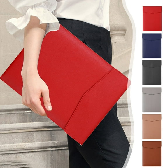 A4 Imitation Leather File Organizer | Large Capacity Document Folder Bag | Waterproof Polyurethane | Magnetic Closure | Vertical Opening | 31x24cm | Single Pack | Blue/Brown/Red/Khaki/Gray