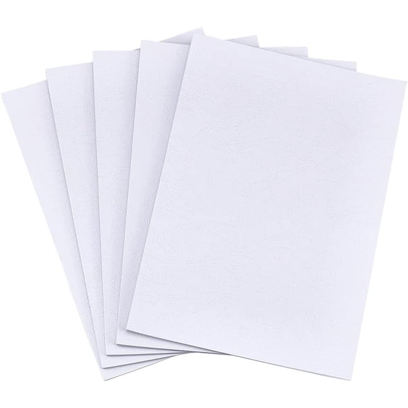 A4 Imitation Leather Paper Binding Cover Paper Rectangle White 297x210x0.3mm