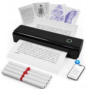 Portable Printer,HKHKPI Inkless Thermal Printer 4 Roll Paper Wireless for Travel, Supports 8.5 x 11 Inch &A4 Paper,Compatible with Phone Laptop for Home Office Receipt