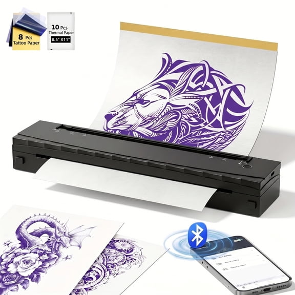 A4 Inkless Printer - D80 Portable Thermal Printer for Wireless Mobile Travel, Supports Letter Mini Printing, Compatible with Android IOS, Suitable Folding Paper/rolling/tattoo Paper, Thermal Print