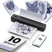 A4 Inkless Thermal Printer D810B Wireless Portable Printer for Android iOS, Mini Letter Printing with Folding/Rolling/Tattoo Paper, Includes 20 Sheets