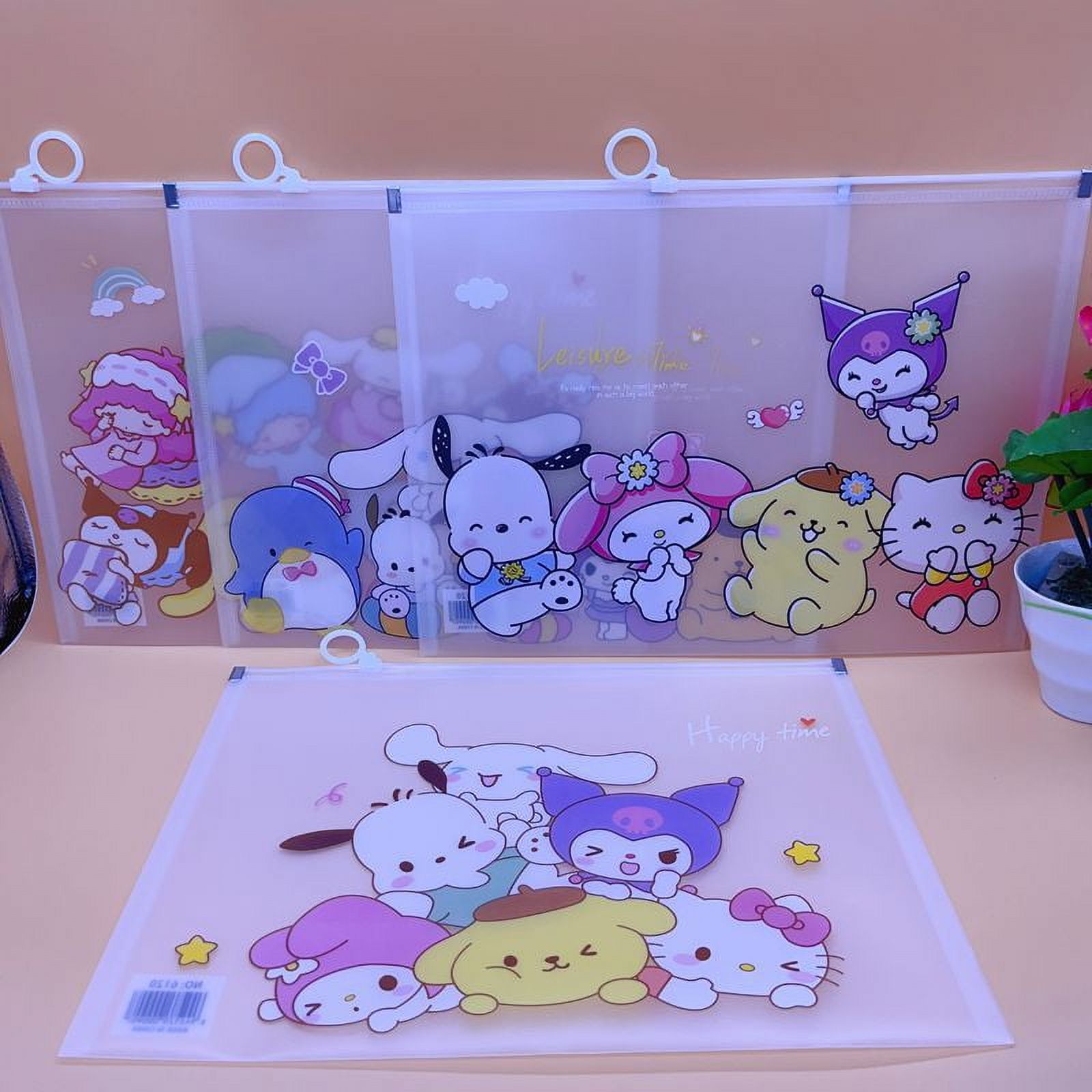 A4 Kawaii Sanrios File Bag Anime Kuromi Mymelody Hello Kitty Students ...