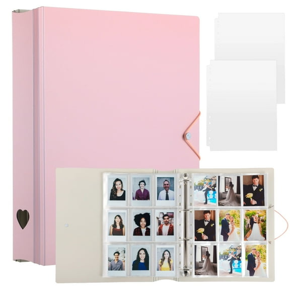 A4 Kpop Photocard Binder, Pink Heart-Themed Album, 25 Pages 225 Pockets for 2 x 3 in Cards, Easy Book Style Photo Film Book