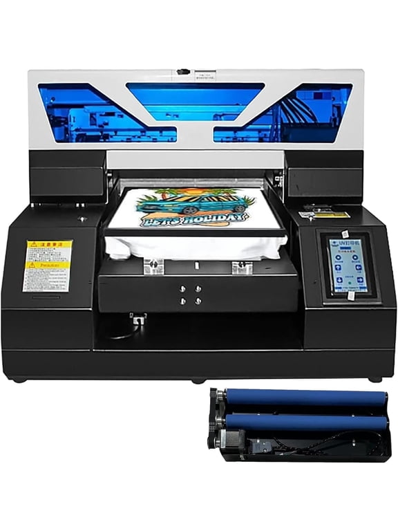 A4 Uv Dtg Flatbed Printer, 2880 x 1440 Dpi Printing Machine With Vacuum Platform And Bottle Holder For MultiMaterial Custom Printing