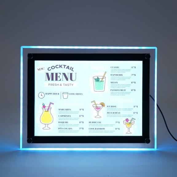 A4 LED Light Box Poster Frame Indoor Advertising Illuminated Projecting Sign