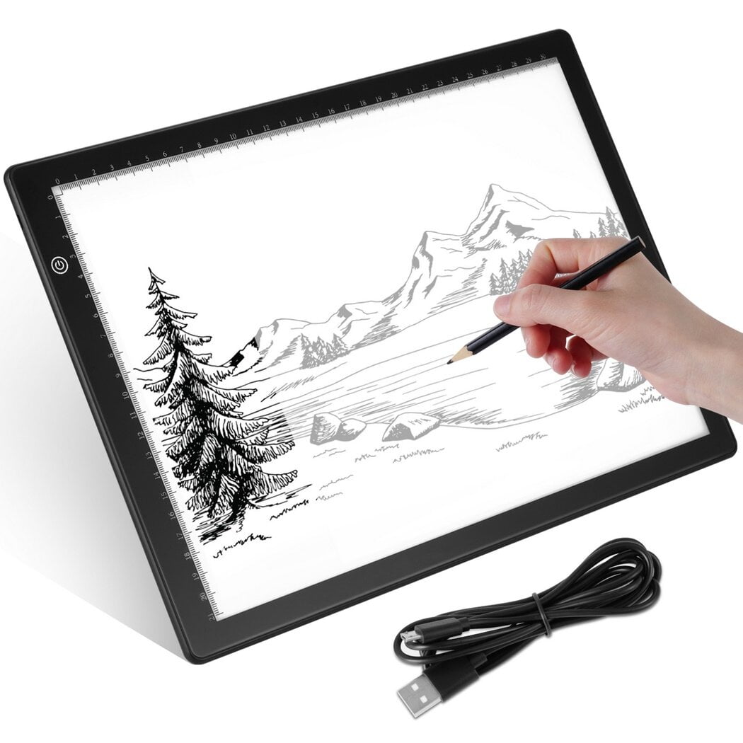 Rechargeable A4 Copy Tracing Light Pad with Type-C Port, Ultra-Thin Black