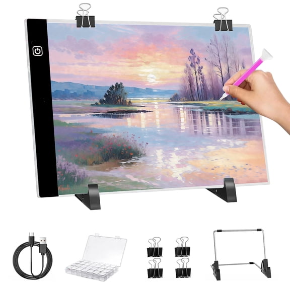 GARITIN Diamond Art Light Board Kits for Adults, A4 LED Light Pad for Diamond Painting, USB Powered Adjustable Brightness
