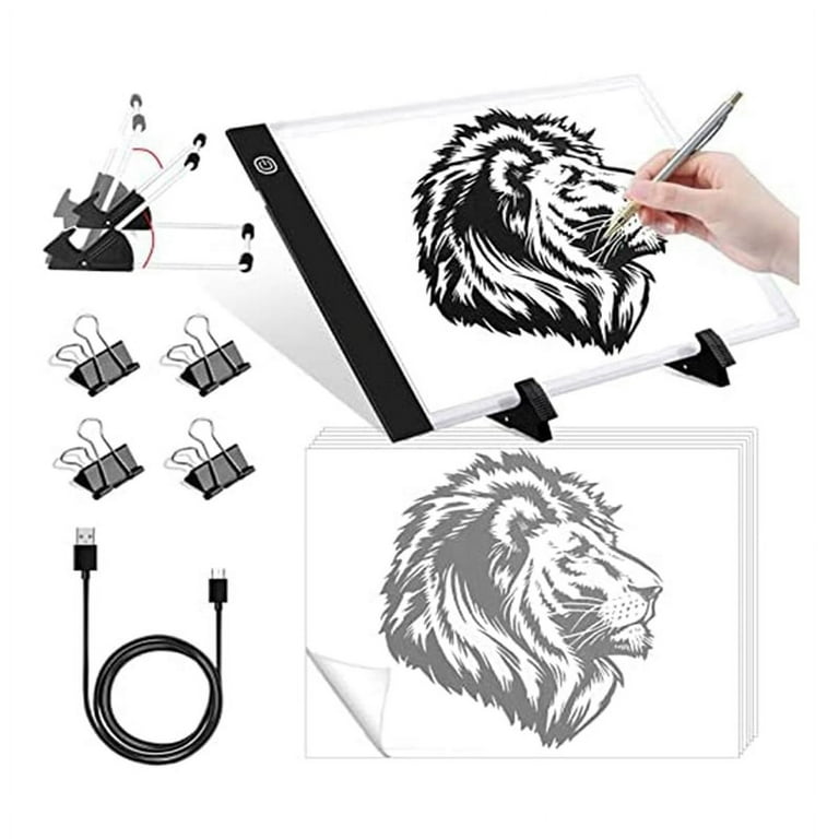 A4 LED Tracing Light Box Sheets A4 Tracing Paper for Drawing Detachable Stand for Drawing Sketching, Other