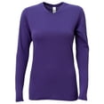 thumbnail image 1 of A4 - Ladies' Long-Sleeve Softek V-Neck T-Shirt - NW3029 - PURPLE - M, 1 of 1