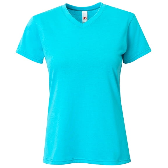 A4 - Ladies' Softek V-Neck T-Shirt - NW3013 - ELECTRIC BLUE - S