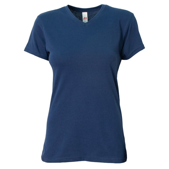 A4 - Ladies' Softek V-Neck T-Shirt - NW3013 - NAVY - L