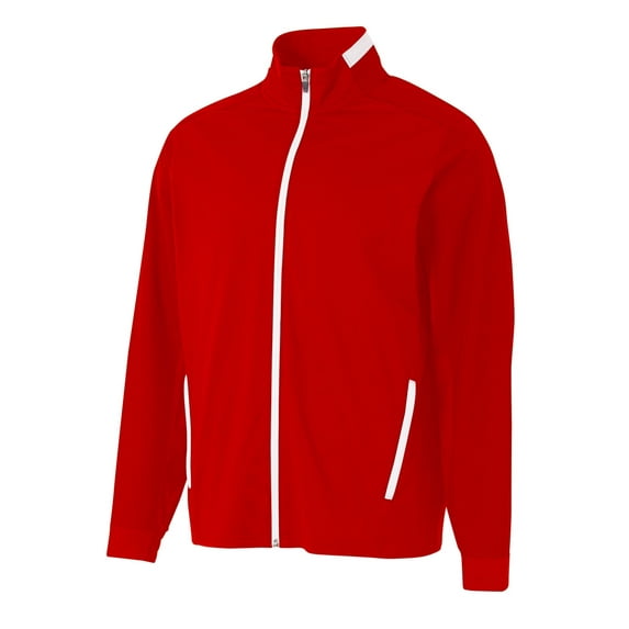 A4 League Full Zip Jacket For Men in Scarlet/White | N4261