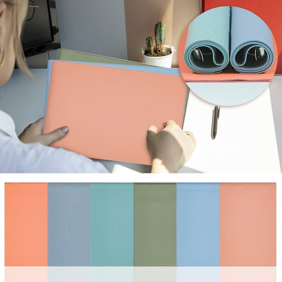 A4 Leather Binder with 6-hole Clip, Soft Double Leather Material & Removable Horizontal Clip Housing, Non-damaging Stainless Steel Construction for Office Organization & Document Storage