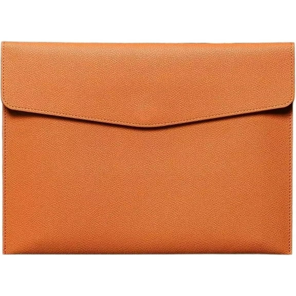 A4 Leather Document Folder, Waterproof Business File Organizer with Snap Closure, Portable Portfolio Case for Office and Tablet