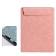 A4 Leather Padfolio Clipboard, Writing Board Clip Portfolio, Waterproof Document Organizer, Legal Pad Holder, Professional Business Portfolio Folder for Interview Resume Office Conference, Pink