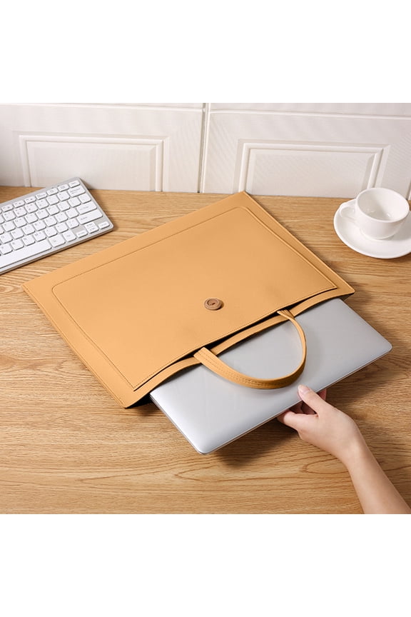 A4 Leather Padfolio Zippered Waterproof PU Leather 13.2x9.6 Inch Business Document Organizer with Removable Hand Strap File Folder