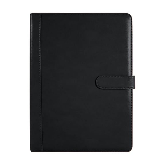 A4 Leather Portfolio Padfolio - Multifunction Business Writing Folder with Notepad & Pen, 25 Sheets A4 Paper, Card Slots & Pen Holder