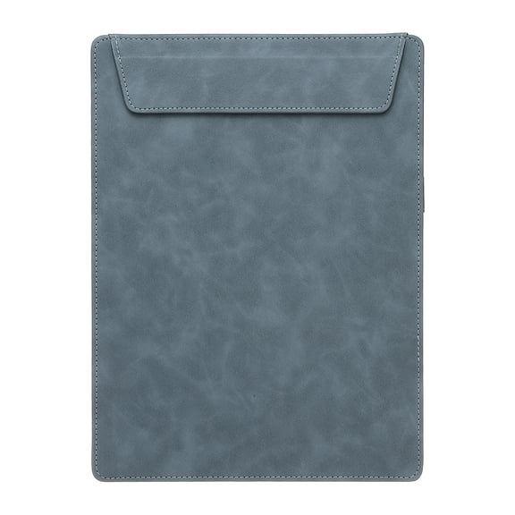 A4 Letter Size PU Leather Clipboard, 9"x12" Business Magnetic Padfolio with Pen Holder Organizer Office Folder Writing Board, Blue