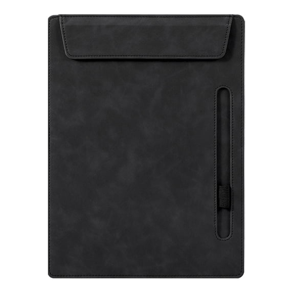 A4 Letter Size PU Leather Clipboard, Document Storage Clipboard, Metal Fastening Clip, Business Magnetic Padfolio with Elastic Pen Slot Holder Organizer Office Folder Writing Board, 13×10 Inch