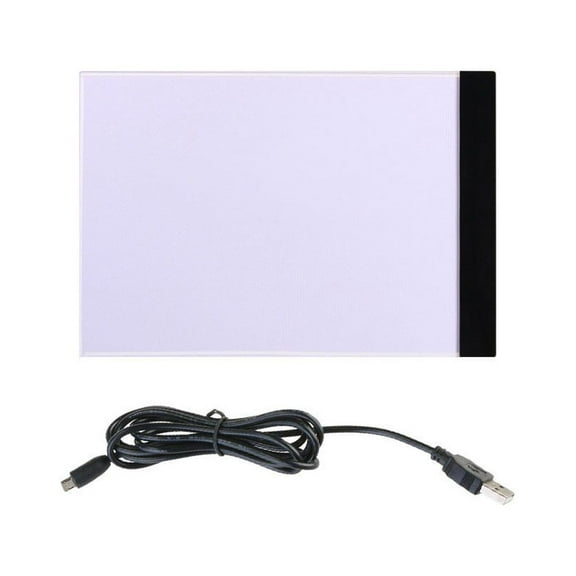 A4 LED Light Table Copy Board for Tracing, Drawing, Stencil Design Thin with USB Cable, White