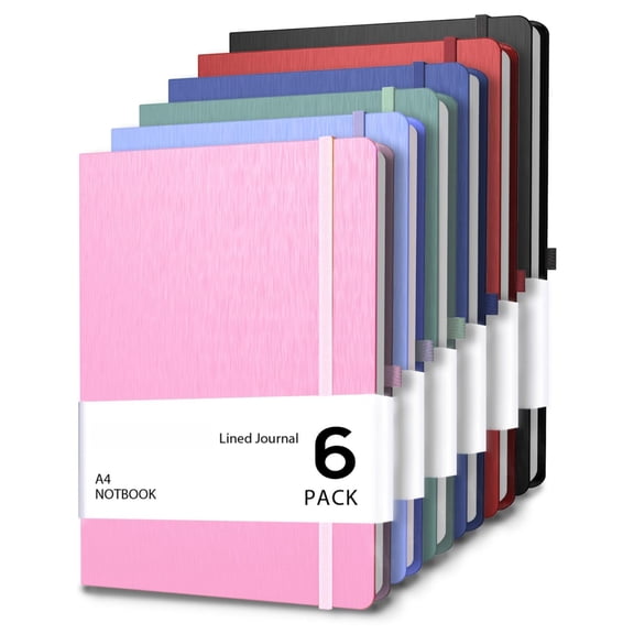 A4 Lined Journal Notebook 8mm Ruled Notepad Journaling For Writing Work School Travel And Note Taking Hardcover 160 Pages (80 Sheets) 8.27 X 11.6 Inches Multicolored