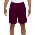 thumbnail image 1 of A4 Lined Tricot Mesh Shorts For Men in Maroon | N5293, 1 of 2