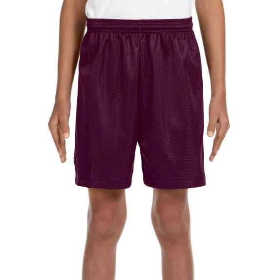 A4 Lined Tricot Mesh Shorts For Teen Male in Maroon | NB5301