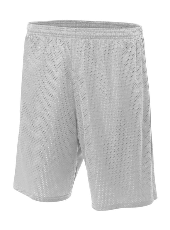 A4 Lined Tricot Mesh Shorts For Teen Male in Silver | NB5301
