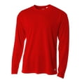 thumbnail image 1 of A4 Long Sleeve Birds-Eye Mesh Crew For Men in Scarlet N3253, 1 of 3