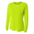 thumbnail image 1 of A4 Long Sleeve Cooling Performance Crew For Women in Lime | NW3002, 1 of 2