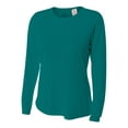 thumbnail image 1 of A4 Long Sleeve Cooling Performance Crew Stain Release and Odor Resistant for Easy Care For Womens Color Teal Size M, 1 of 3