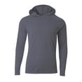 thumbnail image 1 of A4 Long Sleeve Hooded Tee For Men in Graphite N3409, 1 of 2