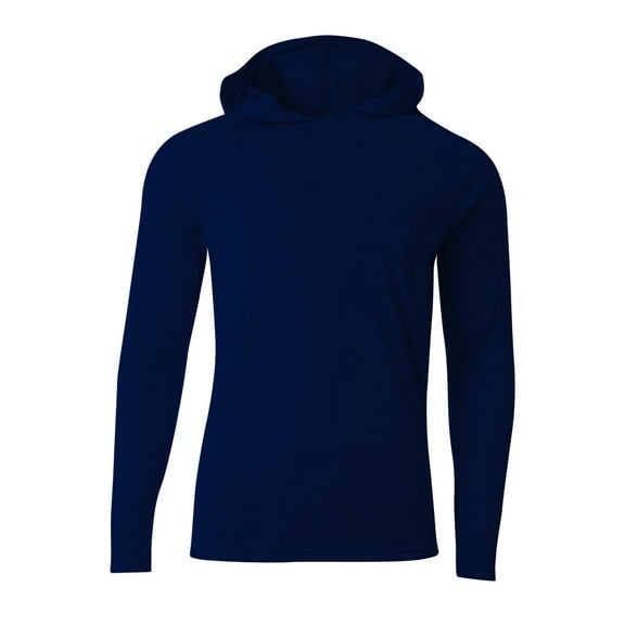 A4 Long Sleeve Hooded Tee For Men in Navy N3409