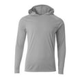 thumbnail image 1 of A4 Long Sleeve Hooded Tee For Men in Silver N3409, 1 of 2