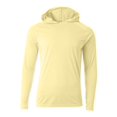 thumbnail image 1 of A4 Long Sleeve Hooded Tee Ultra-Tight Knit for Better Opacity and Printability For Mens Color Lt Yellow Size S, 1 of 2