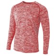 thumbnail image 1 of A4 Long Sleeve Raglan Space Dye For Men in Scarlet | N3305, 1 of 2