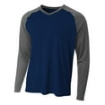 thumbnail image 1 of A4 Long Sleeve Strike Raglan Tee For Men in Navy/Graphite | N3374, 1 of 3