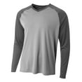 thumbnail image 1 of A4 Long Sleeve Strike Raglan Tee For Men in Silver/Graphite | N3374, 1 of 3